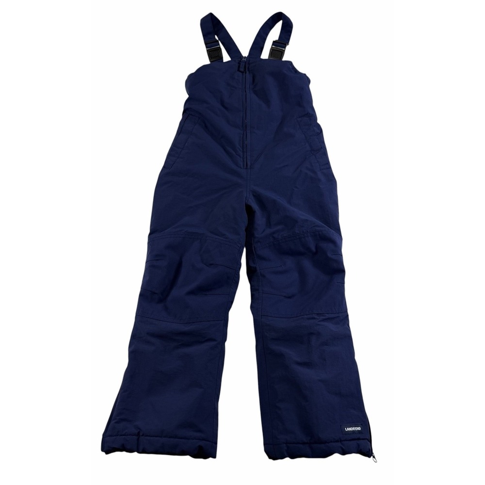 Lands End Kids Squall Snow Bib Ski Pants Size 6 Blue Grow-A-Longs Insulated